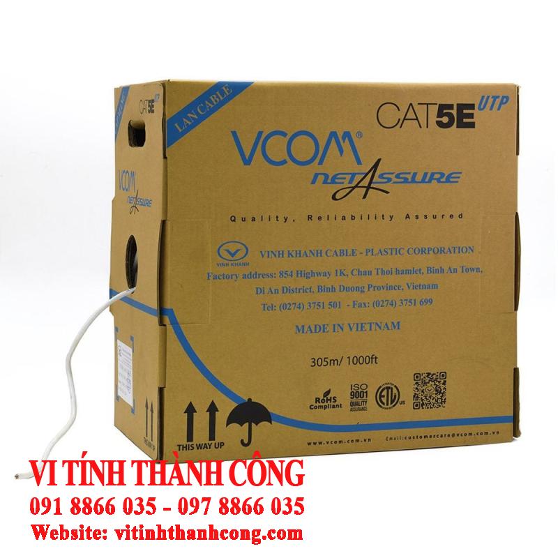 D&acirc;y Lan VCOM UTP 24AWG Cat5E PVC